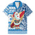 Hawaii Mele Kalikimaka Hawaiian Shirt Santa Claus Surfing with Hawaiian Pattern Striped Blue Style LT03 Blue - Polynesian Pride