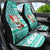 Custom Hawaii Mele Kalikimaka Car Seat Cover Santa Claus Surfing with Hawaiian Pattern Striped Turquoise Style LT03 - Polynesian Pride