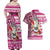 Hawaii Mele Kalikimaka Couples Matching Off Shoulder Maxi Dress and Hawaiian Shirt Santa Claus Surfing with Hawaiian Pattern Striped Pink Style LT03 - Polynesian Pride