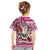 Custom Hawaii Mele Kalikimaka Kid T Shirt Santa Claus Surfing with Hawaiian Pattern Striped Pink Style LT03 - Polynesian Pride