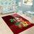 Hawaii Mele Kalikimaka Area Rug Santa Claus and Hula Girl Tropical Folwer with Hawaiian Pattern LT03 - Polynesian Pride