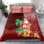 Hawaii Mele Kalikimaka Bedding Set Santa Claus and Hula Girl Tropical Folwer with Hawaiian Pattern LT03 - Polynesian Pride