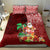 Hawaii Mele Kalikimaka Bedding Set Santa Claus and Hula Girl Tropical Folwer with Hawaiian Pattern LT03 - Polynesian Pride