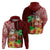 Hawaii Mele Kalikimaka Hoodie Santa Claus and Hula Girl Tropical Folwer with Hawaiian Pattern LT03 - Polynesian Pride