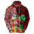 Hawaii Mele Kalikimaka Hoodie Santa Claus and Hula Girl Tropical Folwer with Hawaiian Pattern LT03 - Polynesian Pride