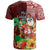 Hawaii Mele Kalikimaka T Shirt Santa Claus and Hula Girl Tropical Folwer with Hawaiian Pattern LT03 - Polynesian Pride