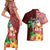 Custom Hawaii Mele Kalikimaka Couples Matching Short Sleeve Bodycon Dress and Hawaiian Shirt Santa Claus and Hula Girl Tropical Folwer with Hawaiian Pattern LT03 - Polynesian Pride