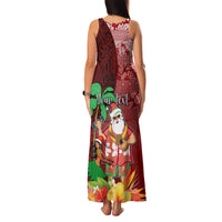 Custom Hawaii Mele Kalikimaka Family Matching Tank Maxi Dress and Hawaiian Shirt Santa Claus and Hula Girl Tropical Folwer with Hawaiian Pattern LT03 - Polynesian Pride