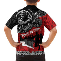 Aotearoa Toitu Te Tiriti Family Matching Long Sleeve Bodycon Dress and Hawaiian Shirt Honoring Te Tiriti o Waitangi Maori Haka LT03 - Polynesian Pride