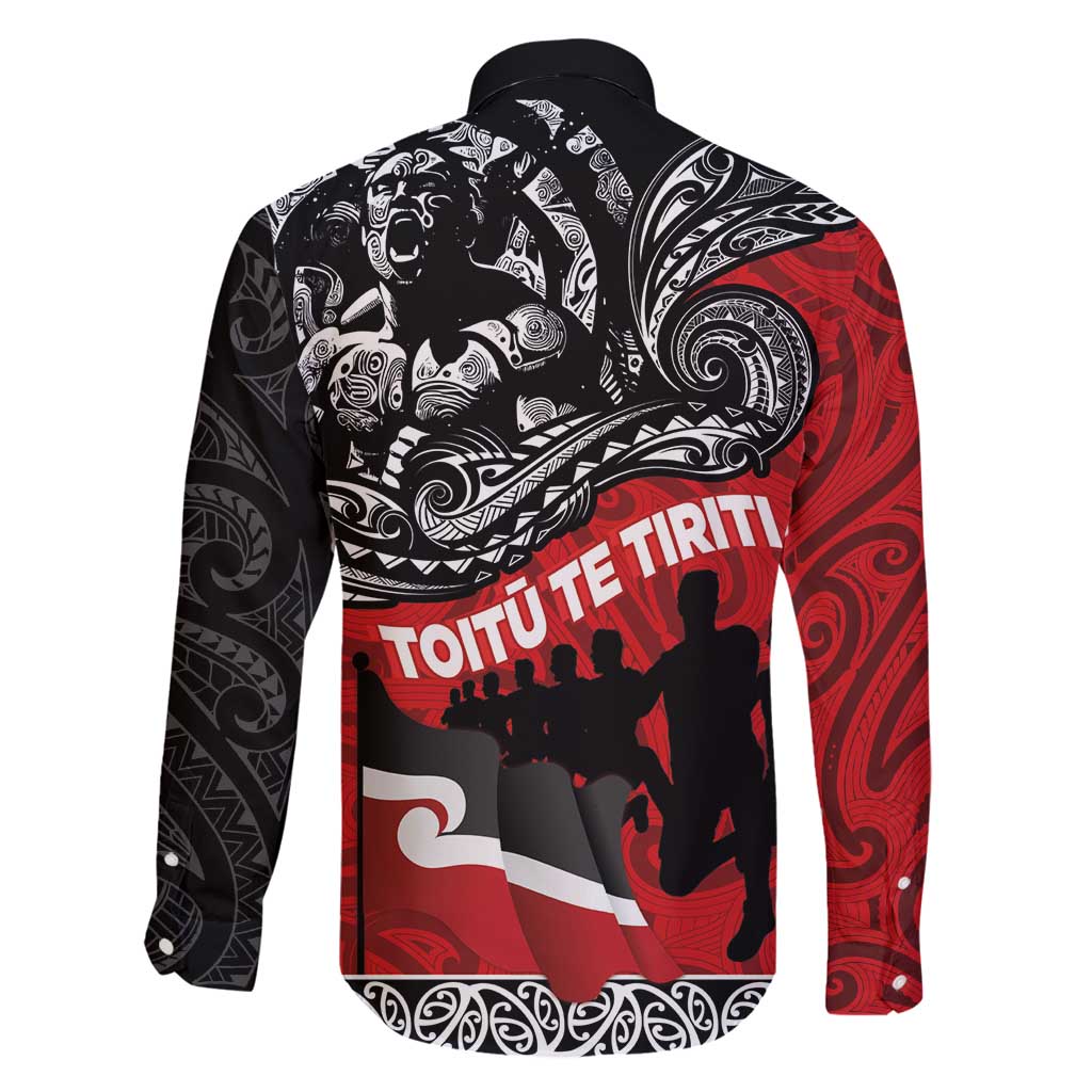 Aotearoa Toitu Te Tiriti Family Matching Off Shoulder Short Dress and Hawaiian Shirt Honoring Te Tiriti o Waitangi Maori Haka LT03 - Polynesian Pride