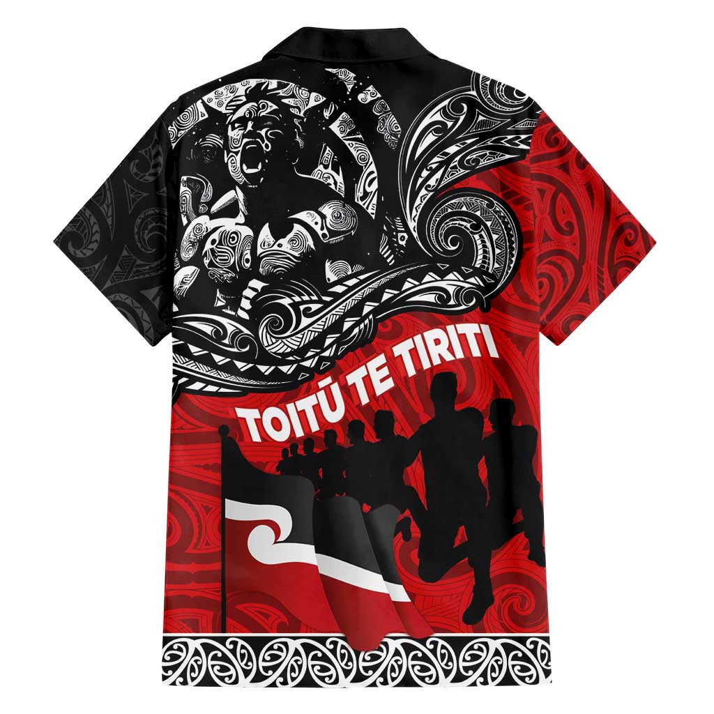 Aotearoa Toitu Te Tiriti Family Matching Short Sleeve Bodycon Dress and Hawaiian Shirt Honoring Te Tiriti o Waitangi Maori Haka LT03 - Polynesian Pride