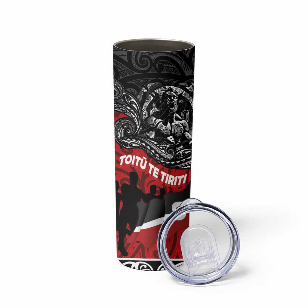 Aotearoa Toitu Te Tiriti Skinny Tumbler Honoring Te Tiriti o Waitangi - Maori Haka LT03 - Polynesian Pride