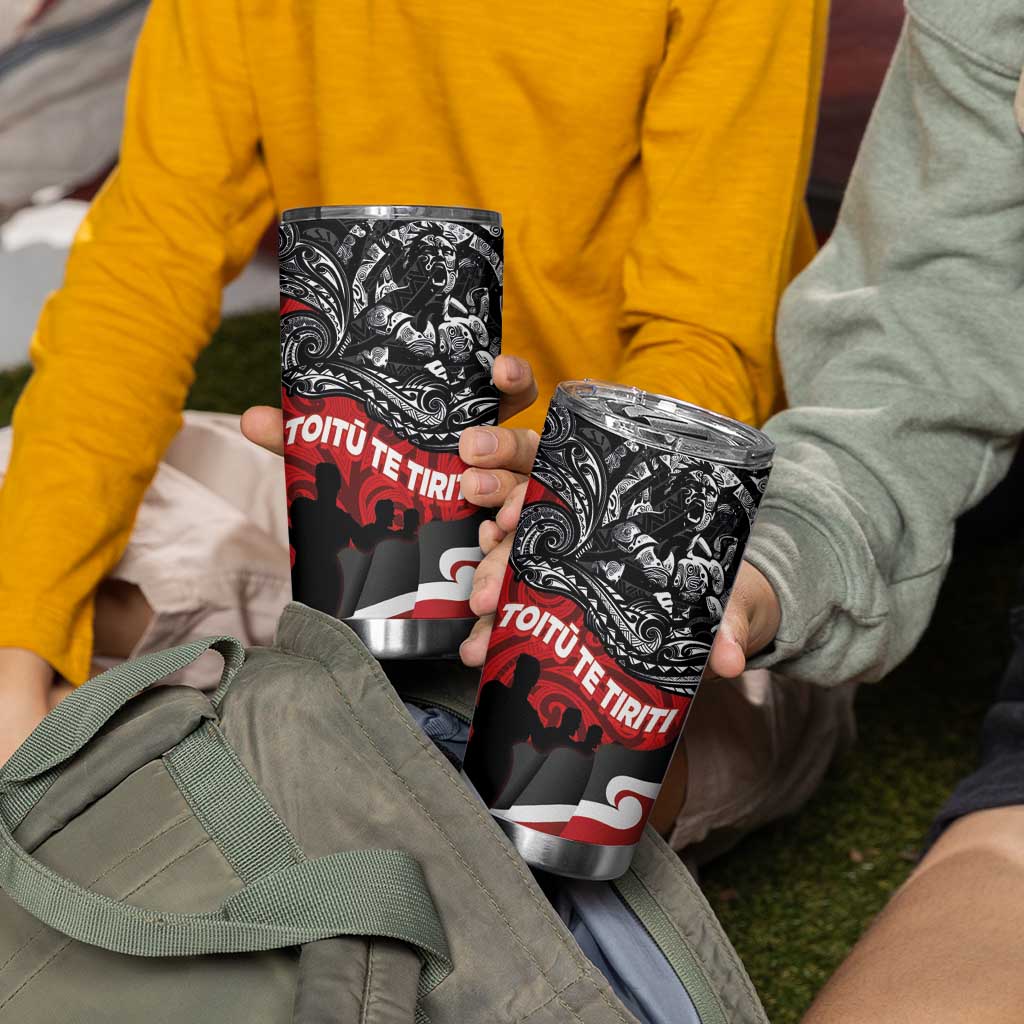 Aotearoa Toitu Te Tiriti Tumbler Cup Honoring Te Tiriti o Waitangi - Maori Haka