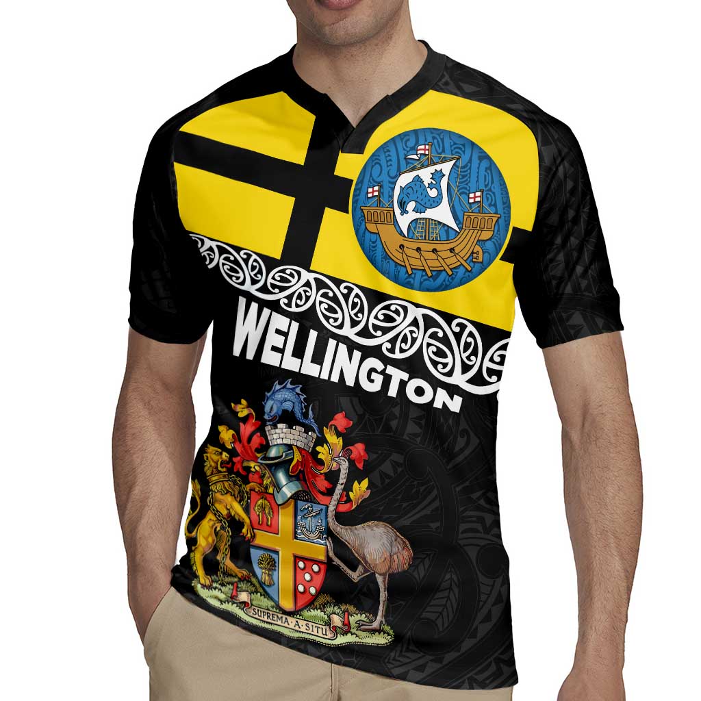 New Zealand Wellington Rugby Jersey The Capital's Emblems Flag and Koru Art
