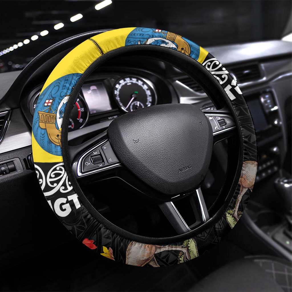 New Zealand Wellington Steering Wheel Cover The Capital's Emblems Flag and Koru Art