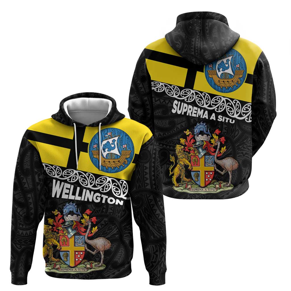 New Zealand Wellington Zip Hoodie The Capital's Emblems Flag and Koru Art LT03 - Polynesian Pride