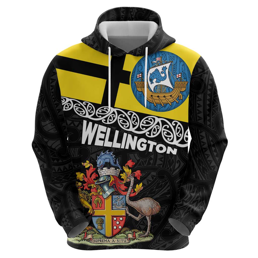 New Zealand Wellington Zip Hoodie The Capital's Emblems Flag and Koru Art LT03 - Polynesian Pride