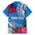Personalised Samoa Coat Of Arms Family Matching Off Shoulder Maxi Dress and Hawaiian Shirt Tropical Flower Blue Polynesian Pattern LT03 - Polynesian Pride
