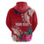 Personalised Samoa Coat Of Arms Hoodie Tropical Flower Red Polynesian Pattern LT03 - Polynesian Pride