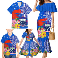 Personalised Samoa Coat Of Arms Family Matching Mermaid Dress and Hawaiian Shirt Hibiscus Polynesian Tattoo Pattern LT03 - Polynesian Pride