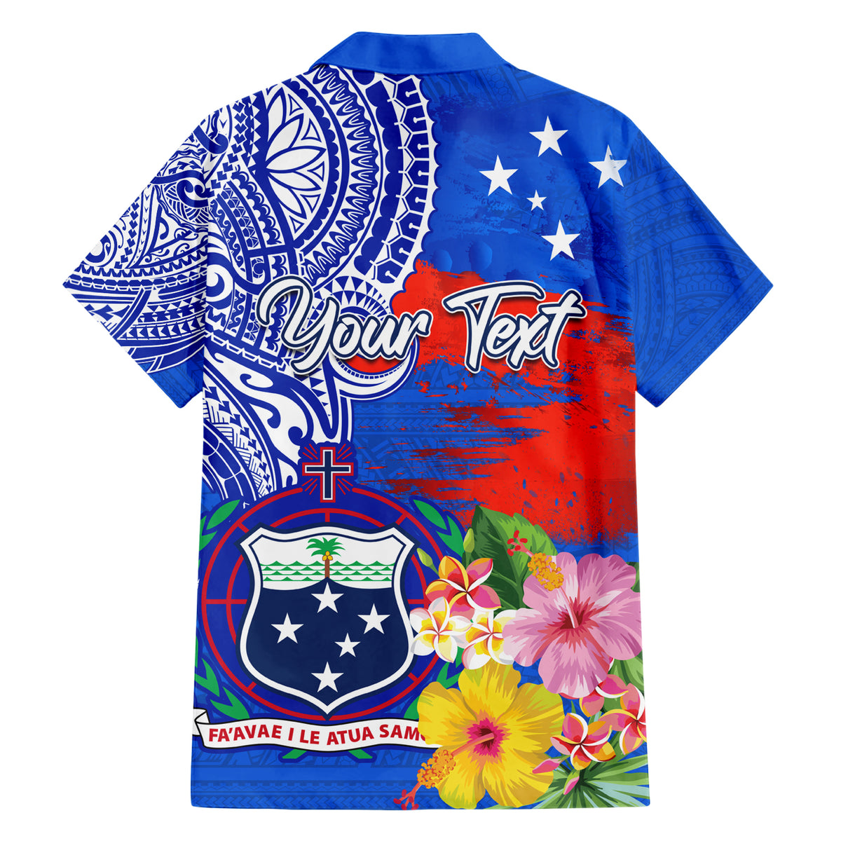 Personalised Samoa Coat Of Arms Hawaiian Shirt Hibiscus Polynesian Tattoo Pattern LT03 - Polynesian Pride