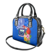 Personalised Samoa Coat Of Arms Shoulder Handbag Hibiscus Polynesian Tattoo Pattern LT03 - Polynesian Pride