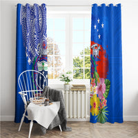 Personalised Samoa Coat Of Arms Window Curtain Hibiscus Polynesian Tattoo Pattern LT03 - Polynesian Pride