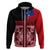 Samoa Flag Day Hoodie Siapo Pattern and Ula Fala LT03 Zip Hoodie Red - Polynesian Pride