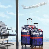 New Zealand and Australia ANZAC Day Luggage Cover Lest We Forget Red Poppy Flowers and Soldier LT03 - Polynesian Pride