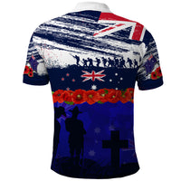 New Zealand and Australia ANZAC Day Polo Shirt Lest We Forget Red Poppy Flowers and Soldier LT03 - Polynesian Pride