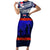 New Zealand and Australia ANZAC Day Short Sleeve Bodycon Dress Lest We Forget Red Poppy Flowers and Soldier LT03 Long Dress Blue - Polynesian Pride