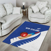New Zealand Cricket Area Rug Kiwi Birds Haka Dance Blue Fern Sporty Style LT03 - Polynesian Pride