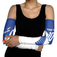 Custom New Zealand Cricket Arm Sleeves Kiwi Birds Haka Dance Blue Fern Sporty Style LT03 - Polynesian Pride