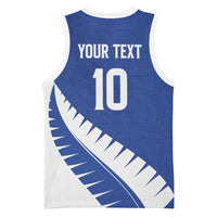Custom New Zealand Cricket Basketball Jersey Kiwi Birds Haka Dance Blue Fern Sporty Style LT03 - Polynesian Pride