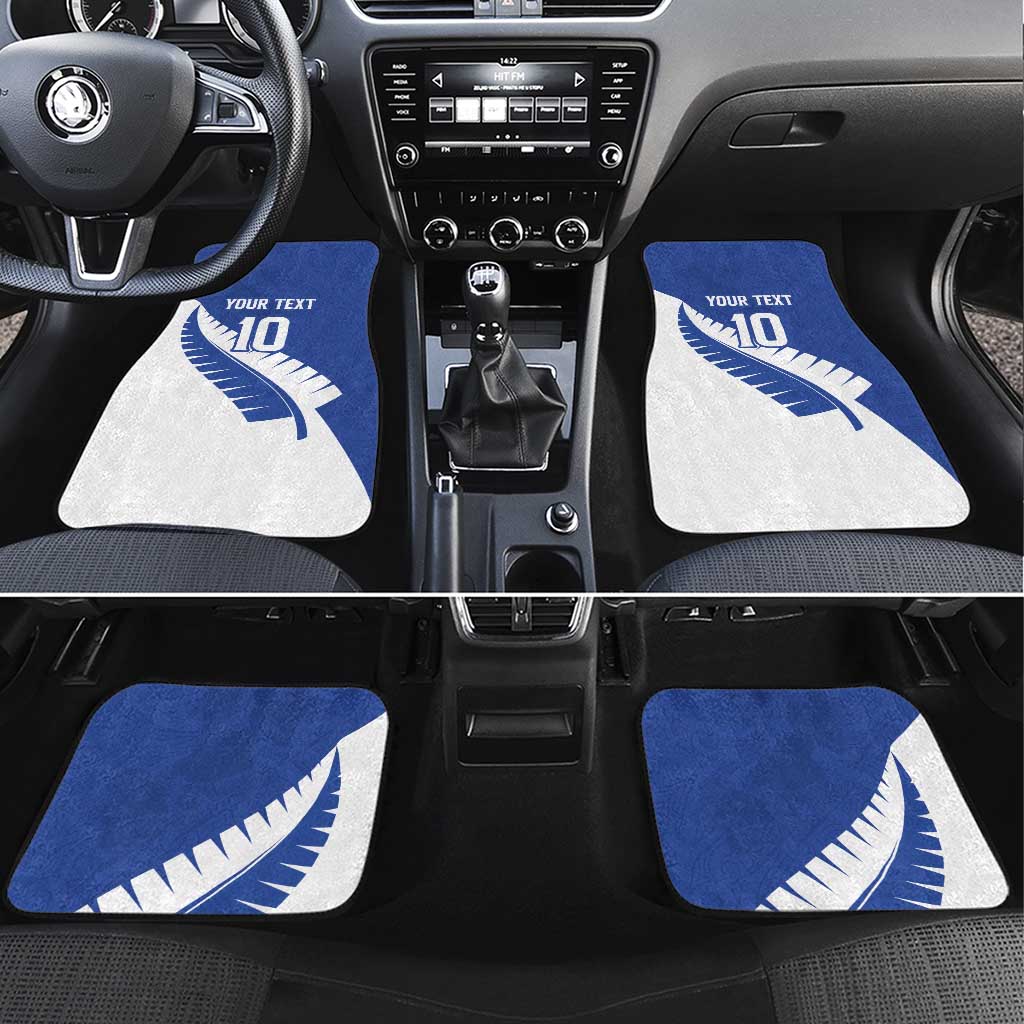 Custom New Zealand Cricket Car Mats Kiwi Birds Haka Dance Blue Fern Sporty Style LT03 Set 4pcs Blue - Polynesian Pride
