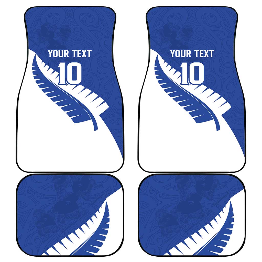 Custom New Zealand Cricket Car Mats Kiwi Birds Haka Dance Blue Fern Sporty Style LT03 - Polynesian Pride