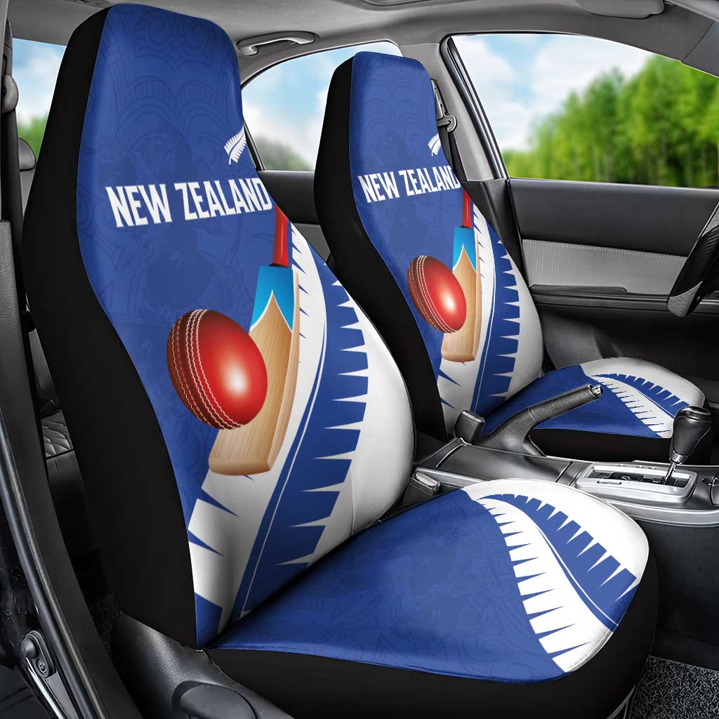 New Zealand Cricket Car Seat Cover Kiwi Birds Haka Dance Blue Fern Sporty Style LT03 - Polynesian Pride