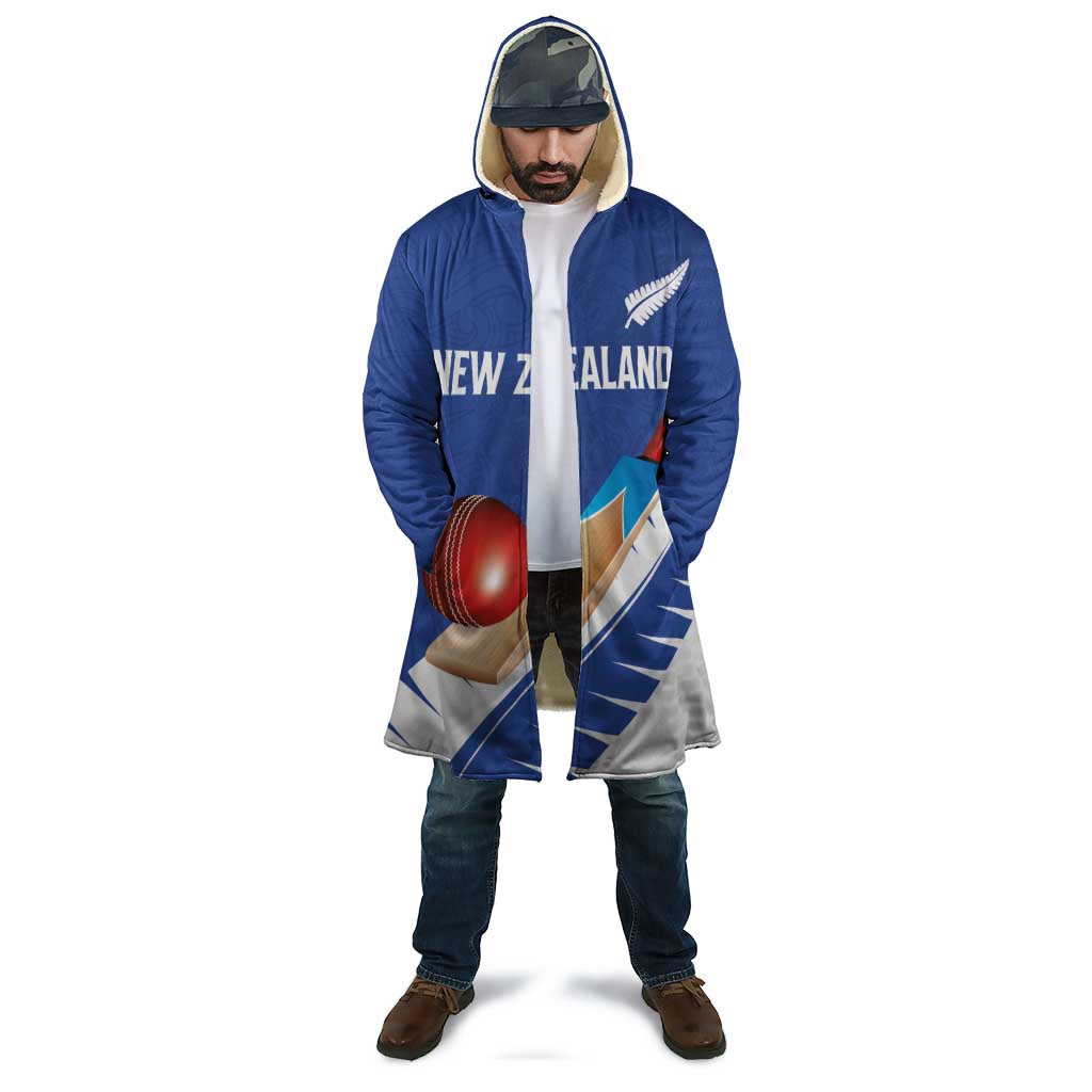 Custom New Zealand Cricket Cloak Kiwi Birds Haka Dance Blue Fern Sporty Style