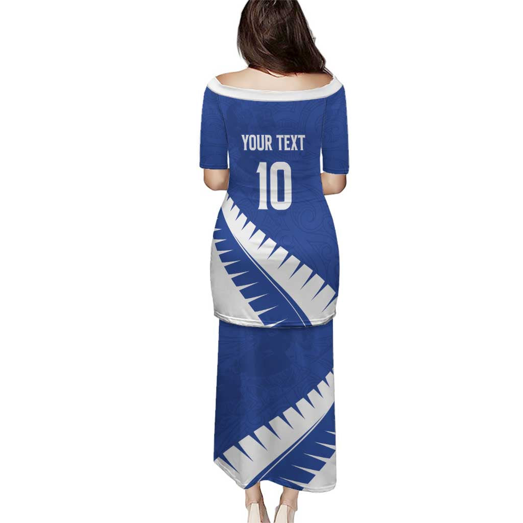 Custom New Zealand Cricket Family Matching Puletasi and Hawaiian Shirt Kiwi Birds Haka Dance Blue Fern Sporty Style LT03 - Polynesian Pride