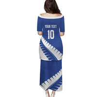 Custom New Zealand Cricket Family Matching Puletasi and Hawaiian Shirt Kiwi Birds Haka Dance Blue Fern Sporty Style LT03 - Polynesian Pride