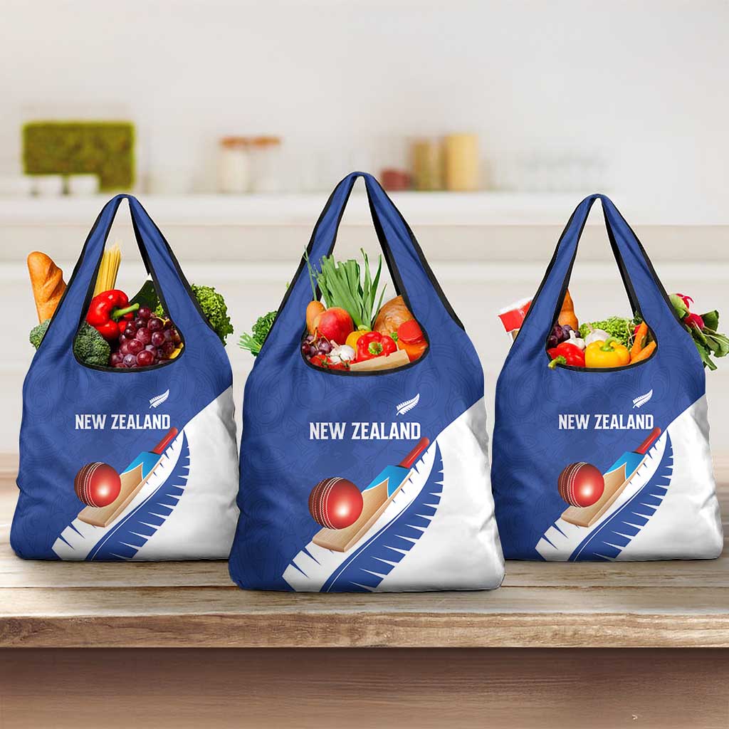 New Zealand Cricket Grocery Bag Kiwi Birds Haka Dance Blue Fern Sporty Style LT03 3-pack One Size Blue - Polynesian Pride