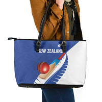 New Zealand Cricket Leather Tote Bag Kiwi Birds Haka Dance Blue Fern Sporty Style LT03 - Polynesian Pride