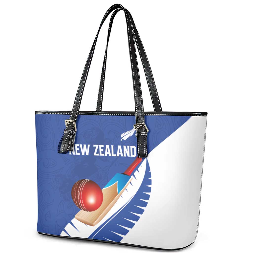 New Zealand Cricket Leather Tote Bag Kiwi Birds Haka Dance Blue Fern Sporty Style LT03 - Polynesian Pride
