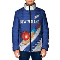 Custom New Zealand Cricket Padded Jacket Kiwi Birds Haka Dance Blue Fern Sporty Style