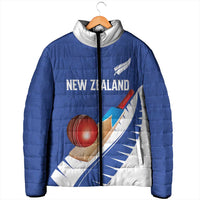 Custom New Zealand Cricket Padded Jacket Kiwi Birds Haka Dance Blue Fern Sporty Style