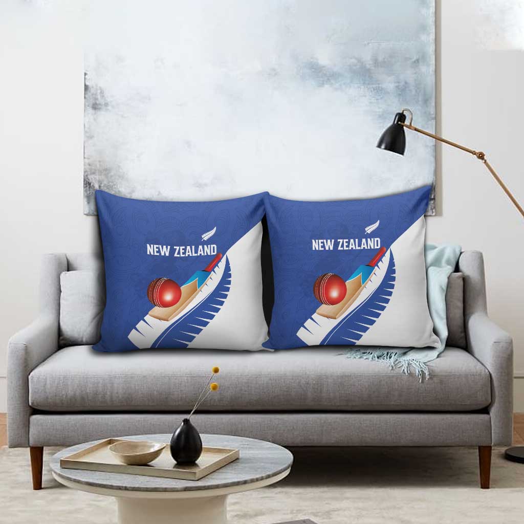 New Zealand Cricket Pillow Cover Kiwi Birds Haka Dance Blue Fern Sporty Style LT03 - Polynesian Pride
