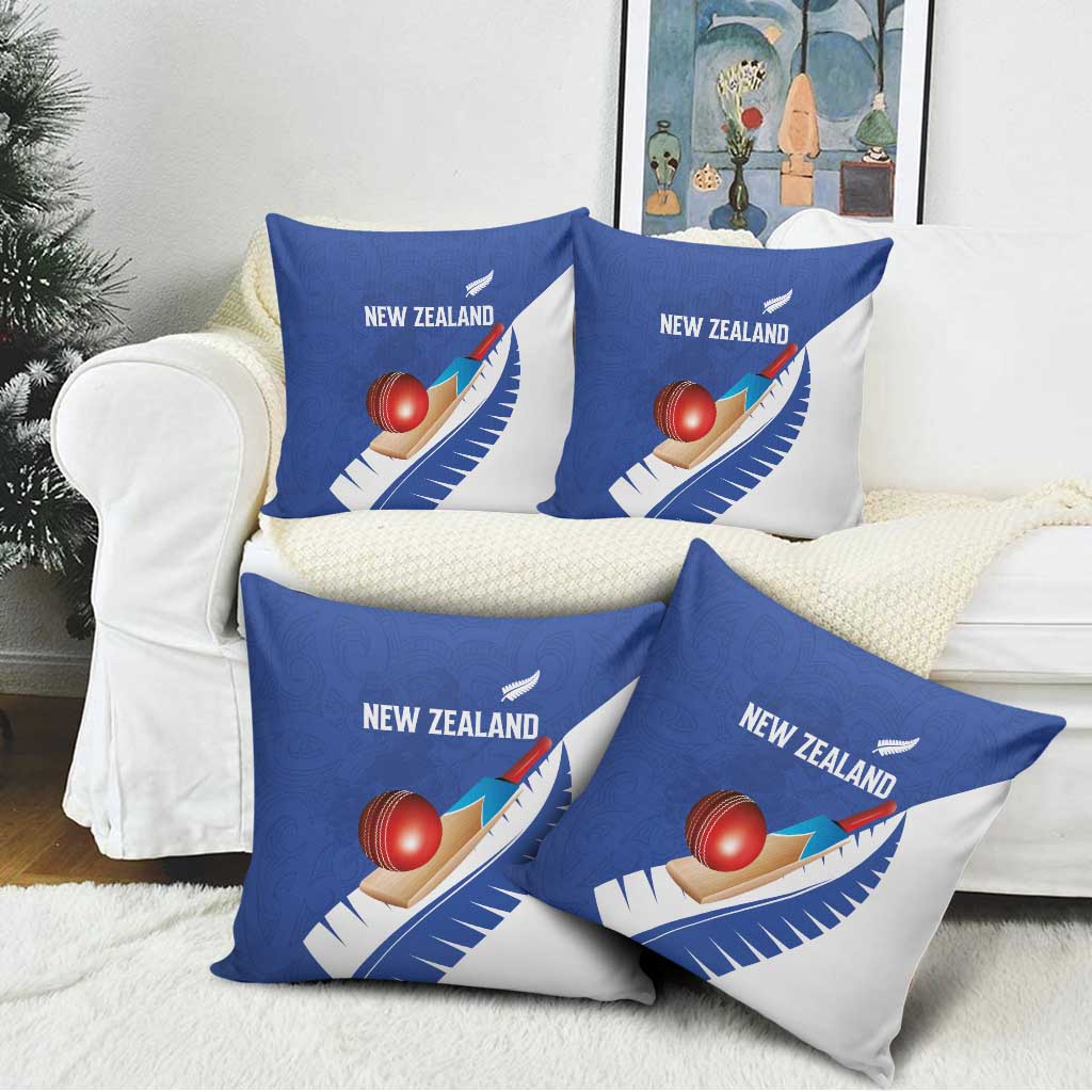 New Zealand Cricket Pillow Cover Kiwi Birds Haka Dance Blue Fern Sporty Style LT03 - Polynesian Pride