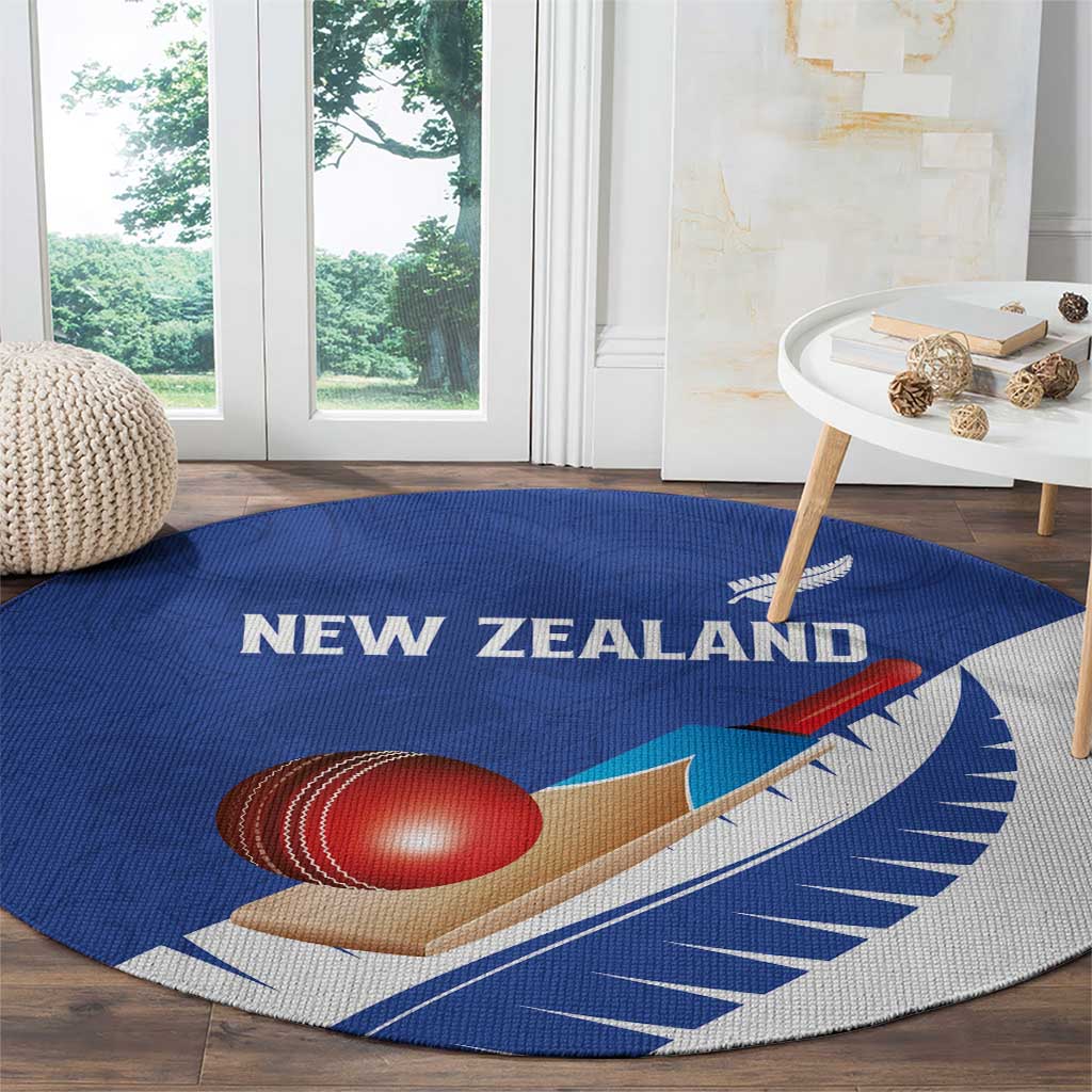 New Zealand Cricket Round Carpet Kiwi Birds Haka Dance Blue Fern Sporty Style LT03 - Polynesian Pride