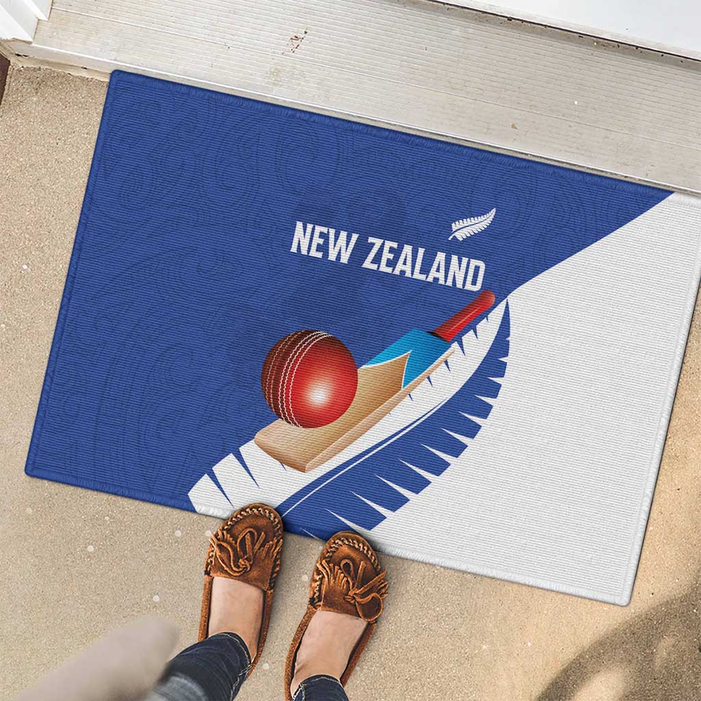 New Zealand Cricket Rubber Doormat Kiwi Birds Haka Dance Blue Fern Sporty Style LT03 - Polynesian Pride
