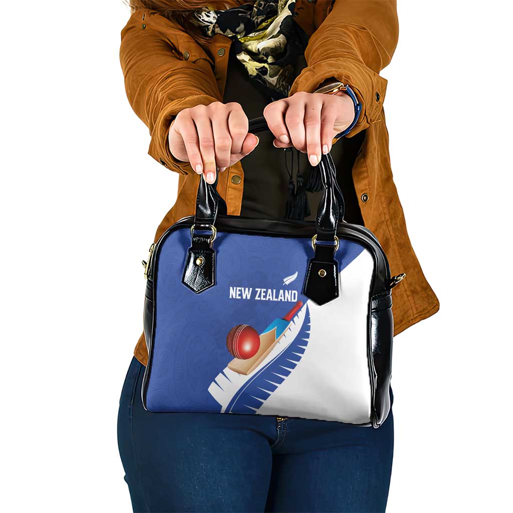 New Zealand Cricket Shoulder Handbag Kiwi Birds Haka Dance Blue Fern Sporty Style LT03 One Size Blue - Polynesian Pride